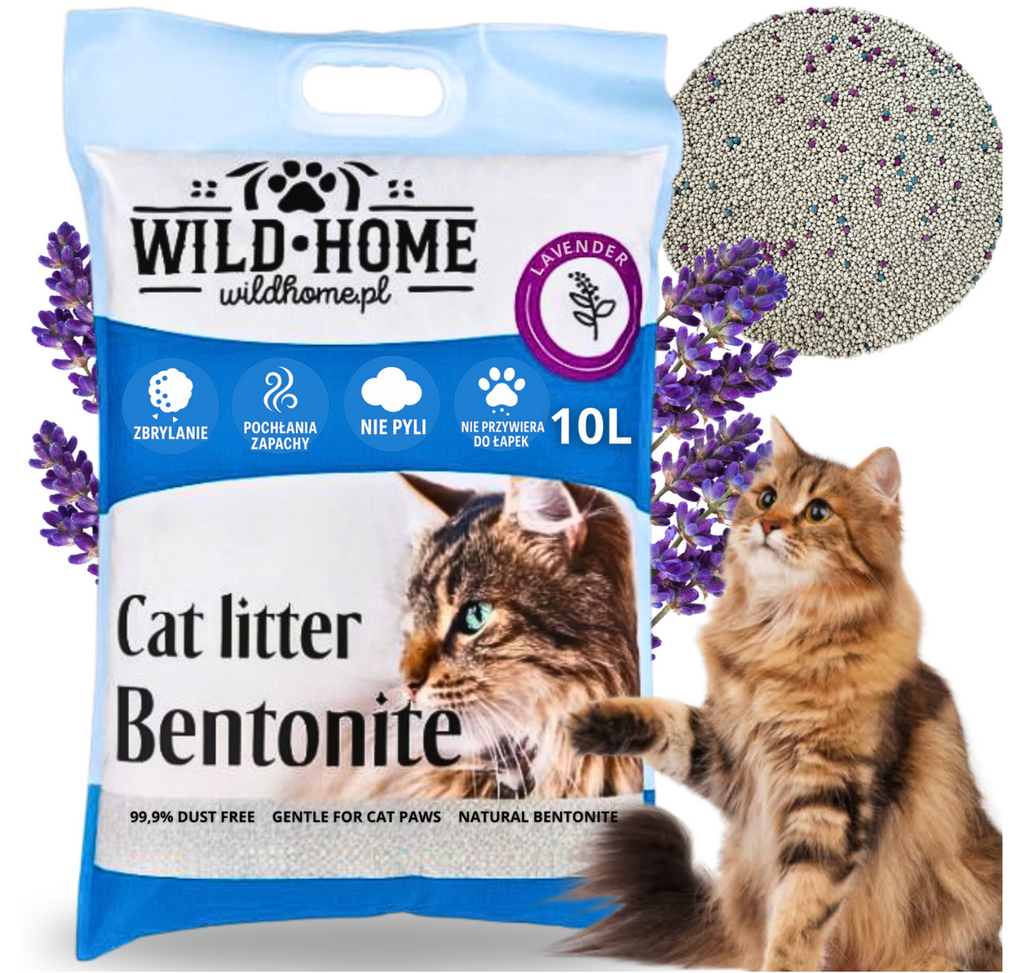 Żwirek Zbrylający Wildhome 5L Bentonitowy Lawendowy Higieniczny Dla Kota